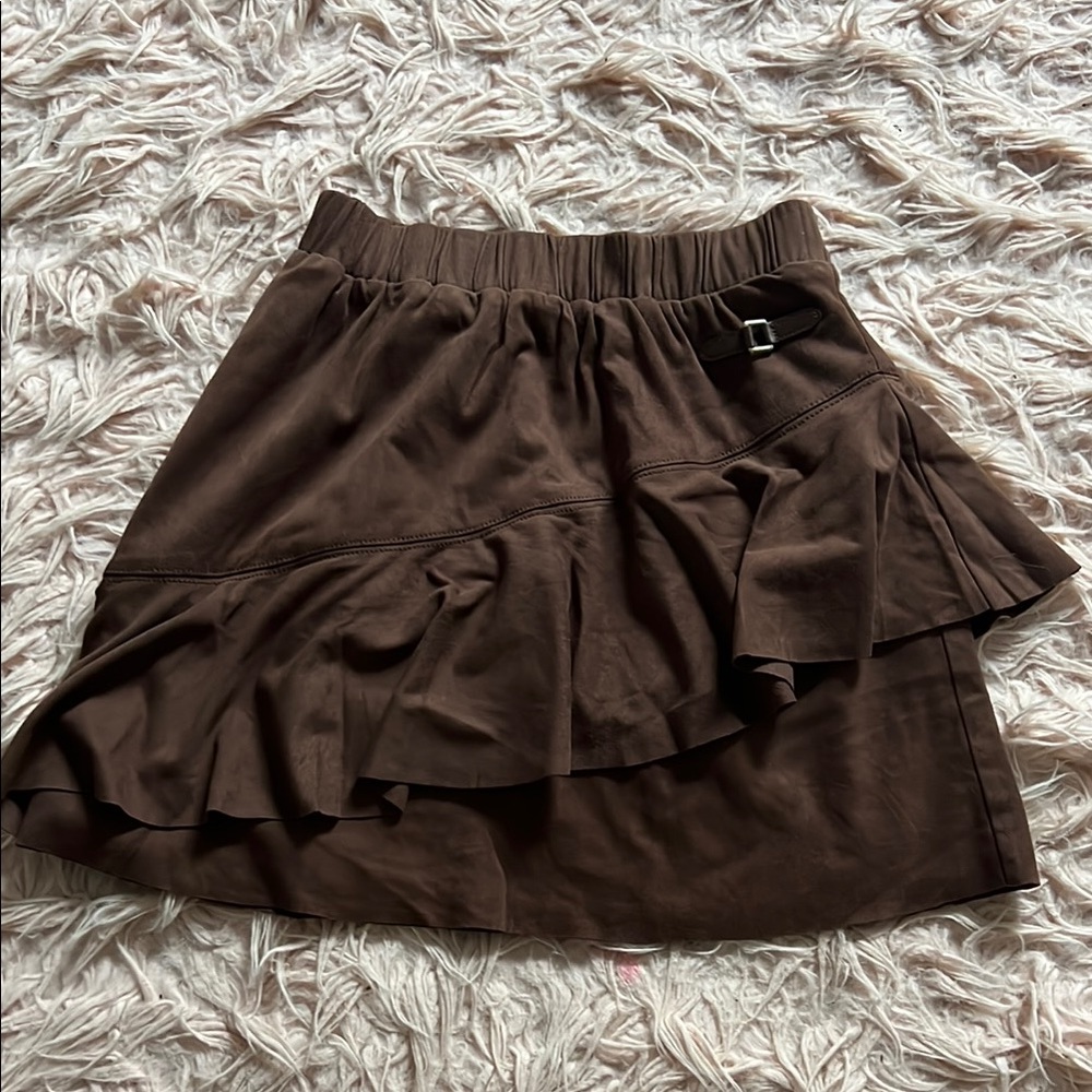 Janie and Jack Brown Ruffled Bubble Mini Skirt